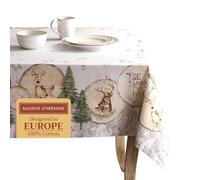 Maison d' Hermine Table Cloth Rectangle Table 100% Cotton 230 cm x 140 cm Tablecloth Reusable Decorative Everyday Use for Dining Room, Farmhouse, Home Party, Festive, Wedding - Mountain Life