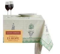Maison d' Hermine Table Cloth Rectangle Table 100% Cotton 230 cm x 140 cm Tablecloth Reusable Everyday Use for Spring/Summer Decorations Dining Farmhouse Home Party Festive (Jardin Du Roy)