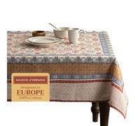 Maison d' Hermine Table Cloth Rectangle Table 100% Cotton 230 cm x 140 cm Tablecloth Reusable Everyday Use for Christmas Decorations Dining Farmhouse Home Party Festive (Romane)