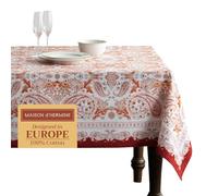 Maison d' Hermine Table Cloth Rectangle Table 100% Cotton 230 cm x 140 cm Tablecloth Reusable Everyday Use for Christmas Decorations Dining Farmhouse Home Party Festive (Orient)