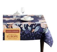 Maison d' Hermine Table Cloth Rectangle Table 100% Cotton 54 x 72 Inches Tablecloth Reusable Decorative Everyday Use for Dining Room, Farmhouse, Home, Party, Festive & Wedding - Pumpkin Blues