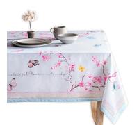Maison d' Hermine Table Cloth Rectangle Table 100% Cotton 54 x 72 Inches Tablecloth Reusable Decorative for Dining Room, Farmhouse, Home, Party, Festive & Wedding Spring Summer - Blossoms in Spring