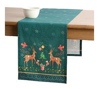 Maison d' Hermine Table runner 100% Cotton Single Layer Table Runners 180 CM long for Christmas Decorations Home Kitchen Dining Party Wedding Bridal Shower (Hygge Christmas, 37 cm x 180 cm)