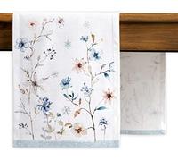 Maison d' Hermine Table runner 100% Cotton Single Layer Table Runners 180 CM long for Christmas Decorations Home Kitchen Dining Party Wedding Bridal Shower (Ice Florals, 37 cm x 180 cm)