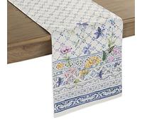 Maison d' Hermine Table runner 100% Cotton Single Layer Table Runners 180 CM long for Home Kitchen Dining Party Wedding Bridal Shower Gifts for Mothers Day (Faience, 37 cm x 180 cm)