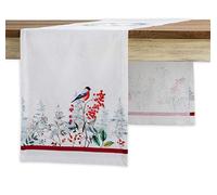 Maison d' Hermine Table runner 100% Cotton Single Layer Table Runners 230 CM long for Christmas Decorations Home Kitchen Dining Party Wedding Bridal Shower (Morzine, 37 cm x 230 cm)