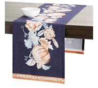 Maison d' Hermine Table runner 100% Cotton Single Layer Table Runners 230 CM long for Christmas Decorations Home Kitchen Dining Party Wedding Bridal Shower (Pumpkin Blues, 37 cm x 230 cm)