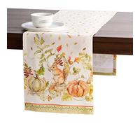 Maison d' Hermine Table runner 100% Cotton Single Layer Table Runners 230 CM long for Christmas Decorations Home Kitchen Dining Party Wedding Bridal Shower (Pumpkin Passion, 37 cm x 230 cm)