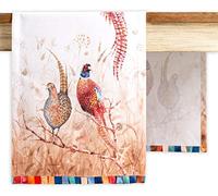 Maison d' Hermine Table runner 100% Cotton Single Layer Table Runners 230 CM long for Christmas Decorations Home Kitchen Dining Party Wedding Bridal Shower (Faisan D'Automne, 37 cm x 230 cm)