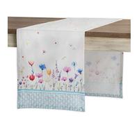 Maison d' Hermine Table runner 100% Cotton Single Layer Table Runners 230 CM long for Home Kitchen Dining Party Wedding Bridal Shower Easter Decorations (Flower In The Field, 37 cm x 230 cm)