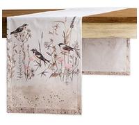 Maison d' Hermine Table runner 100% Cotton Single Layer Table Runners 230 CM long for Spring/Summer Decorations Home Kitchen Dining Party Wedding Bridal Shower (Meadow Florals - Brown, 37 cm x 230 cm)