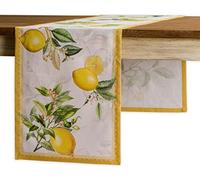 Maison d' Hermine Table runner 100% Cotton Single Layer Table Runners 230 CM long for Spring/Summer Decorations Home Kitchen Dining Party Wedding Bridal Shower (Limoncello, 37 cm x 230 cm)