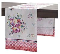 Maison d' Hermine Table runner 100% Cotton Table Runners 180 CM long Decorative for Home Kitchen Dining Party Baby Shower Wedding Bridal Shower Spring Summer (Rose Garden, 37 cm x 180 cm)