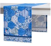 Maison d' Hermine Table runner 100% Cotton Table Runners 180 CM long Decorative for Home Kitchen Dining Party Baby Shower Wedding Bridal Shower Spring Summer (Summer Blues, 37 cm x 180 cm)