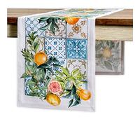 Maison d' Hermine Table runner 100% Cotton Table Runners 230 CM long Decorative for Home Kitchen Dining Party Baby Shower Wedding Bridal Shower Spring Summer (Agrume, 37 cm x 230 cm)