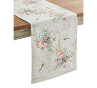 Maison d' Hermine Table runner 100% Cotton Table Runners 230 CM long Decorative for Home Kitchen Dining Party Baby Shower Wedding Bridal Shower Spring Summer (Champ De Mars, 37 cm x 230 cm)
