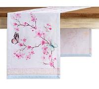 Maison d' Hermine Table runner 100% Cotton Table Runners 230 CM long Decorative for Home Kitchen Dining Party Baby Shower Wedding Bridal Shower Spring Summer (Blossoms In Spring, 37 cm x 230 cm)
