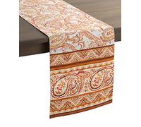 Maison d' Hermine Table runner 100% Cotton Table Runners 230 CM long Decorative for Home Kitchen Dining Party Baby Shower Wedding Bridal Shower (Palatial Paisley, 37 cm x 230 cm)