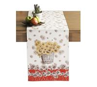 Maison d' Hermine Bagatelle 100% Cotton Table Runner Farmhouse Tabletop Cover for Home Kitchen Dining Décor Parties Family Dinners Wedding Thanksgiving/Christmas (37cm x 230cm)