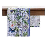 Maison d' Hermine Table runner 100% Cotton Table Runners 230 CM long Decorative for Home Kitchen Dining Party Baby Shower Wedding Bridal Shower Spring Summer (Passiflora, 37 cm x 230 cm)