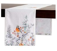 Maison d' Hermine Tablerunner 100% Cotton Decorative Washable Table Runners for Home, Kitchen, Dining, Party & Camping - Gifts for Mothers day (Whitish Shabby Chique, 37cm x 230cm )