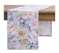 Maison d' Hermine Table runner 100% Cotton Table Runners 230 CM long Decorative for Home Kitchen Dining Party Baby Shower Wedding Bridal Shower Spring Summer (Floral Love, 37 cm x 230 cm)