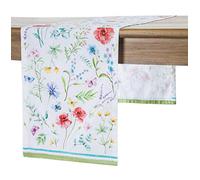 Maison d' Hermine Table runner 100% Cotton Table Runners 230 CM long Decorative for Home Kitchen Dining Party Baby Shower Wedding Bridal Shower Spring Summer (Just Floral, 37 cm x 230 cm)