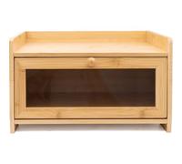 Maison Des Cadeaux Bamboo Single-Layer Bread Bin with Top Shelf