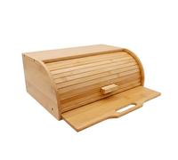 Maison Des Cadeaux Bamboo Single Layer Roll Top Bread Bin (BAM 36)