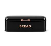 Maison Des Cadeaux Black 4 Piece Bread Bin & Airtight Tea Coffee Sugar Canister Set - Modern Glossy
