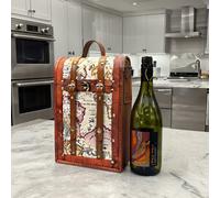 Maison Des Cadeaux Dual Wine Bottle Carrier - Ancient Greek Map