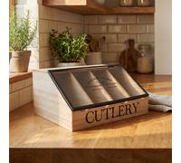 Maison Des Cadeaux General Store Vintage Wooden Cutlery Organizer