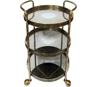 Maison des Cadeaux Gold Rustic 3-Tier Drinks Trolley