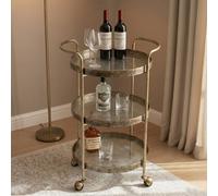 Maison Des Cadeaux Gold Rustic 3-Tier Drinks Trolley