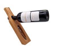 Maison des Cadeaux Gravity-Defying Wooden Wine Bottle Holder & Corkscrew Set