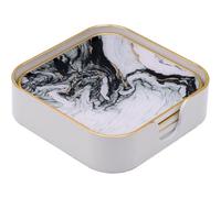 Maison Des Cadeaux Set Of 4 Square White Drink Coasters