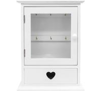 Maison Des Cadeaux White 6-Key Hook Cabinet With Drawer