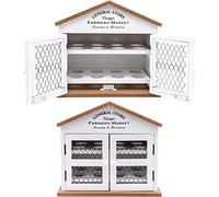 Maison Des Cadeaux White Wooden 'General Store' 16 Egg Basket Organiser House Hut Storage Holder