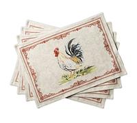 Maison d'Hermine Placemats Set of 4 100% Cotton Washable Cloth Place mats, Home, Kitchen, Wedding, Restaurant - Gifts for Mothers Day (Campagne, 33cm x 48cm)