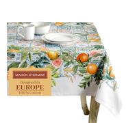 Maison d'Hermine Table Cloth Rectangle Table 100% Cotton Tablecloth for Dining Room, Farmhouse, Home, Hotel, Parties & Wedding - Gifts for Mothers Day Spring & Summer (Agrume, 140cm x 180cm)
