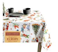 Maison d'Hermine Table Cloth Rectangle Table 100% Cotton Tablecloth for Dining Room, Farmhouse, Home, Hotel, Parties & Wedding - Gifts for Mothers Day (Chromo, 140cm x 230cm)