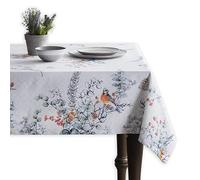 Maison d'Hermine Table Cloth Rectangle Table 100% Cotton Tablecloth for Dining Room, Farmhouse, Home, Hotel, Parties & Wedding - Gifts for Mothers Day (Whitish Shabby Chique, 140cm x 180cm)