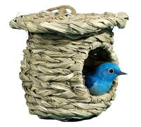 Maison D'Oiseau - Natural Heetbe Woven Nest | Hanging Nest Box for Sparrows, Parakeets, Cockatiels, Finches, Tits and Canaries | Outdoor Garden Perch