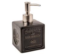Maison du Savon - Ceramic Soap Dispenser Pump - Black - Brushed Aluminium Pump Head - Holds 300ml Liquid Hand Wash