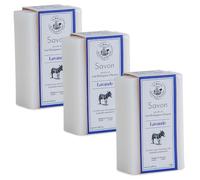 Maison du Savon de Marseille - French Soap made with Fresh Organic Donkey Milk - Lavender Fragrance - 3 x 115 Gram Bars