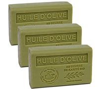 Maison du Savon de Marseille - French Soap made with Organic Shea Butter - 125 gram bars - Olive Oil Fragrance - Set of 3