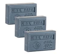 Maison du Savon de Marseille - French Soap made with Organic Shea Butter - Fathers Fragrance (Papa) - 125 Gram Bars - Set of 3