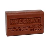 Maison du Savon de Marseille - French Soap made with Organic Shea Butter - Moisturising for Soft Skin - Chocolate Fragrance - 125 Gram Bar