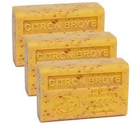 Maison du Savon de Marseille - French Soap made with Organic Shea Butter - Moisturizing for Soft Skin - Crushed Lemon Fragrance - 125 Gram Bars - Set of 3