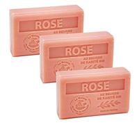 Maison du Savon de Marseille - French Soap made with Organic Shea Butter - Rose Fragrance - 60 Gram Bars - Set of 3